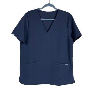 Figs Womens L Technical Collection Scrub Top Grey‎ Medical Gear Pockets Comfort